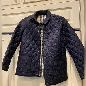 Navy Burberry unisex youth lightweight jacket